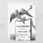 Tombstone RIP 20代30歳おもしろいの誕生日 招待状 (正面/裏面)