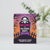 Tombstone Skull Halloween Party シーズンポストカード (スタンド正面)