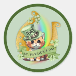Tomcat Happy St. Patrick's Day ラウンドシール