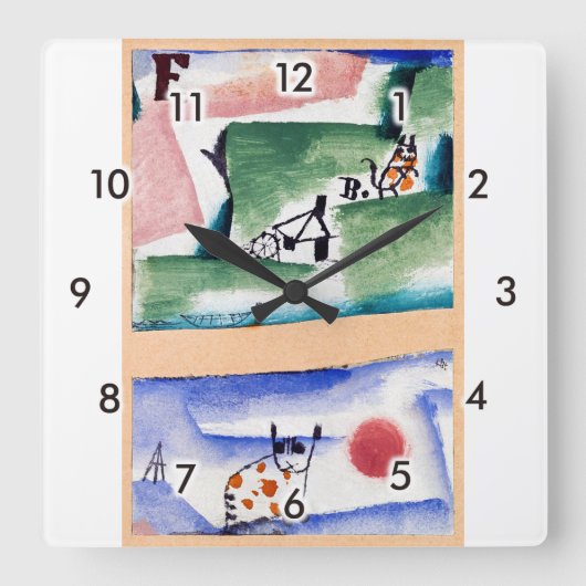 Tomcat's Turf, Paul Klee スクエア壁時計 (正面)