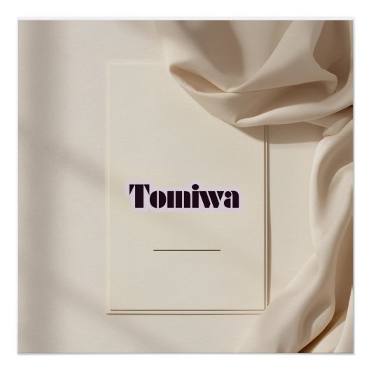Tomiwa Modern Minimalist Name Poster – Personalize ポスター (正面)