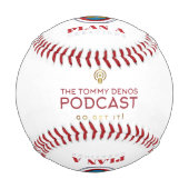Tommy Denos Podcastロゴ 野球ボール (裏面)
