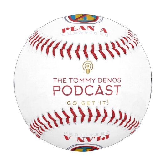 Tommy Denos Podcastロゴ 野球ボール (正面)