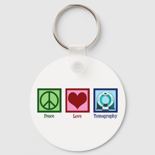 Tomographer Peace Love Tomography キーホルダー (正面)