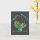 Tomorrow Needs You 988 Suicide Prevention Awarenes カード (黄色い花)