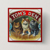 Tomsの洞穴のヴィンテージのシガーのラベル 缶バッジ (正面)