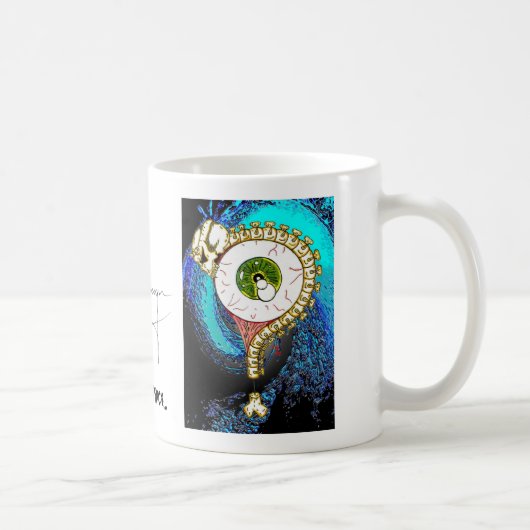 TOMSACのグラフィック-目の球の疑門符 コーヒーマグカップ (右)