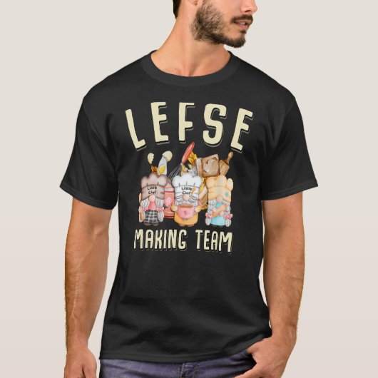 Tomte Nisse転が Christmas Baを作るLefseのチーム Tシャツ (正面)