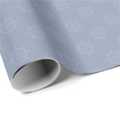 Tonal Ships Wheel on Light Gray Blue ラッピングペーパー (ロールコーナー)
