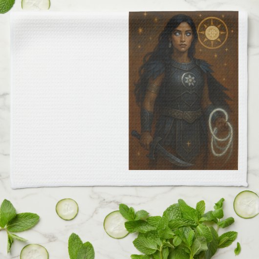 Tonantzin & Aztec Goddess Art キッチンタオル (折り畳み)