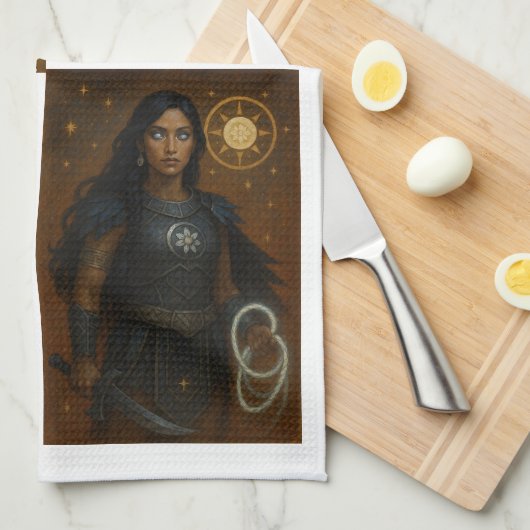 Tonantzin & Aztec Goddess Art キッチンタオル (四つ折り)