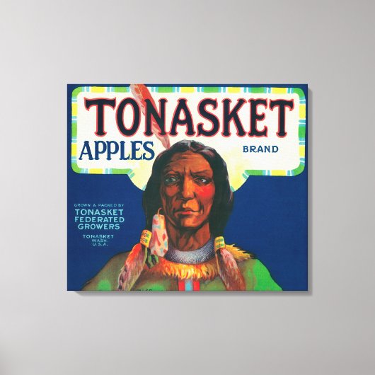 Tonasket Apple Label – トナスケット，ワシントン キャンバスプリント (正面)