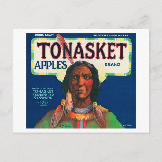 Tonasket Apple Label – トナスケット,ワシントン ポストカード (正面)