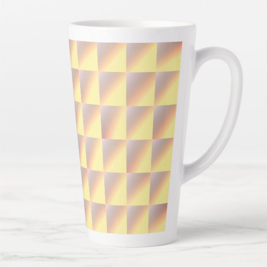 Tone-on-tone squares. カフェラテマグ (右)