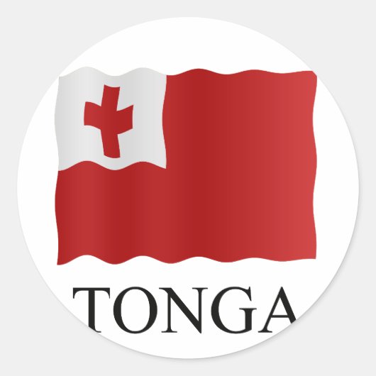 Tonga flag ラウンドシール (正面)