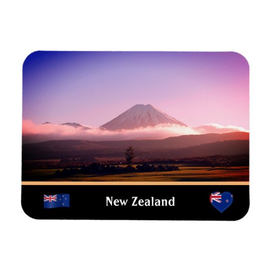 Tongariro, Vulcano & New Zealand /アオテアロア マグネット (横)