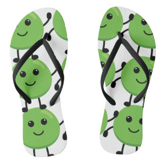 Tongs motif petits pois souriants – Fun et origina ビーチサンダル