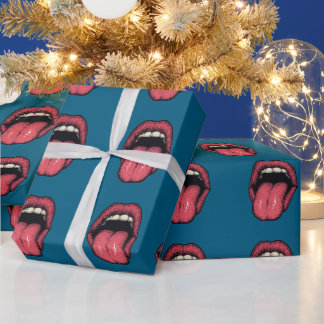 TONGUE LIPS FUNNY WRAPPING PAPER ラッピングペーパー