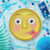 Tongue Out Emoji Funny Goofy Face ペーパープレート (パーティー)