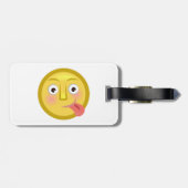 Tongue Out Emoji Funny Goofy Face ラゲッジタグ (裏面横)