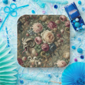 🩸 Tongue Whipped Blooms – Gothic Victorian ペーパープレート (パーティー)