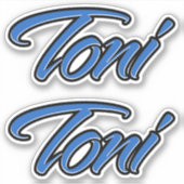 Toni Name blue Aufkleber Sticker Stickerset シール (正面)