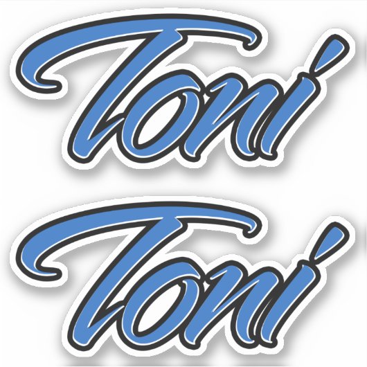 Toni Name blue Aufkleber Sticker Stickerset シール (正面)