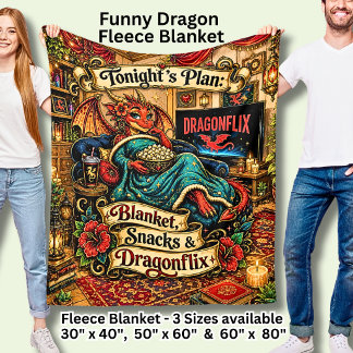 Tonight Blanket Snacks Dragonflix 冗談赤竜 フリースブランケット