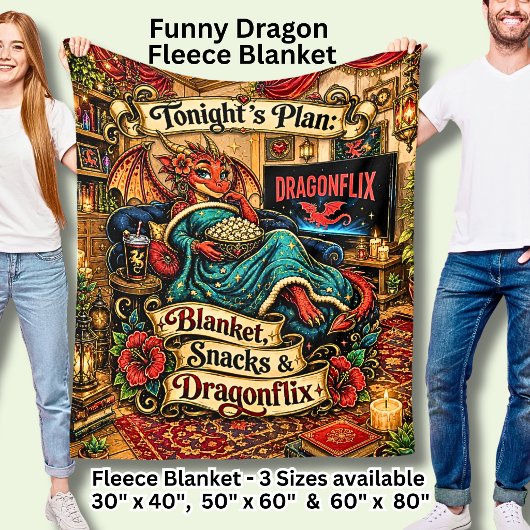 Tonight Blanket Snacks Dragonflix 冗談赤竜 フリースブランケット