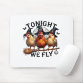 Tonight We Fly - Chicken Witches Hat And Broom  マウスパッド (マウス)