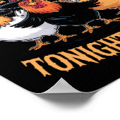 Tonight We Fly Funny Chicken Witches Halloween Hum ポスター (角)