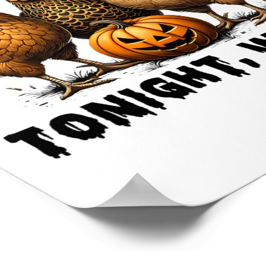 Tonight We Fly Halloween Chicken Fall Farm Animals ポスター (角)