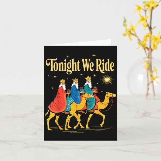 Tonight We Ride Christmas, 3 Wise Men, Christian C カード (黄色い花)
