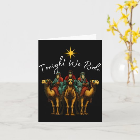 Tonight We Ride Christmas, 3 Wise Men, Christian C カード (黄色い花)