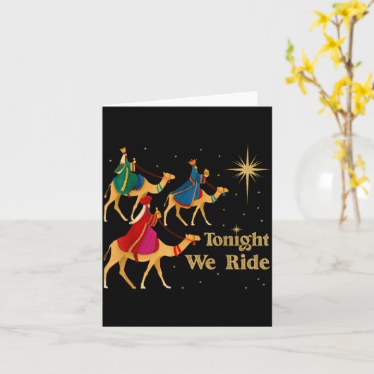 Tonight We Ride Christmas 3 Wise Men Christian Chr カード (黄色い花)