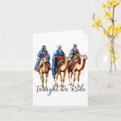 Tonight We Ride Christmas, 3 Wise Men Funny Christ カード (黄色い花)