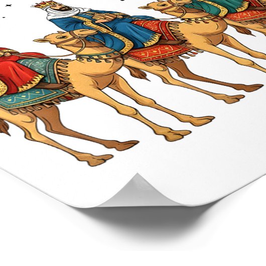 Tonight We Ride Christmas, 3 Wise Men Funny Christ ポスター (角)