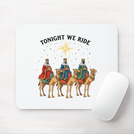 Tonight We Ride Christmas, 3 Wise Men Funny Christ マウスパッド (マウス)