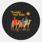 Tonight We Ride Three Wise Christmas Nativity Chri ラウンドシール (正面)