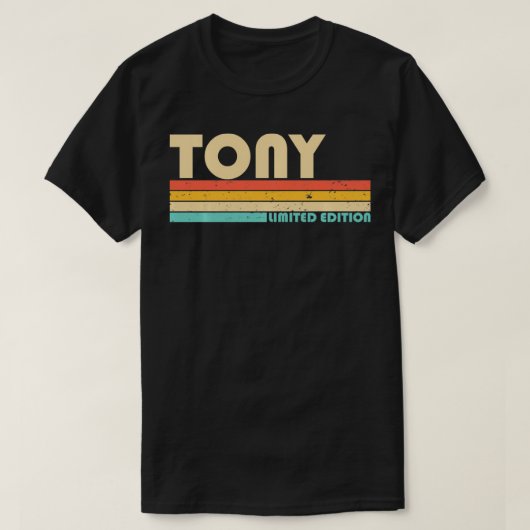 TONYネームパーソナライズされたレトロヴィンテージ80s 90s誕生 Tシャツ (デザイン正面)