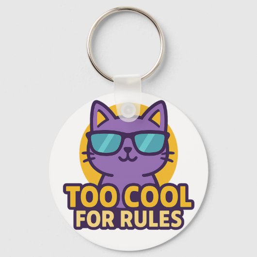Too クール Rules Cartoon Animalボタン キーホルダー (正面)