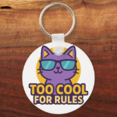 Too クール Rules Cartoon Animalボタン キーホルダー (正面)