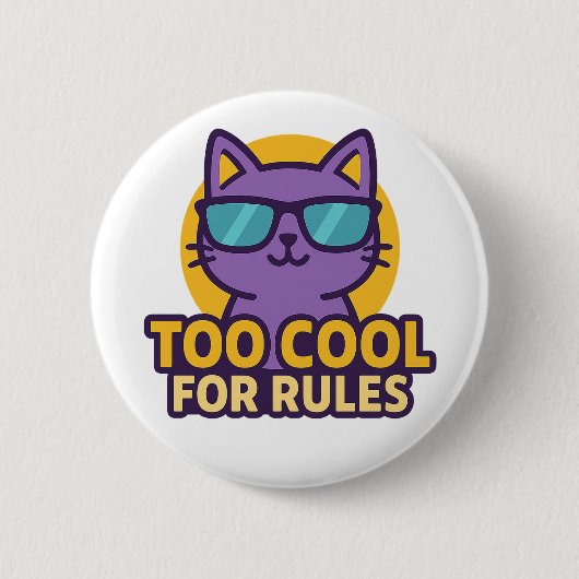 Too クール Rules Cartoon Animalボタン 缶バッジ (正面)