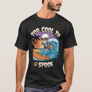 Too クール Spook - Skeleton Halloweenサーフィン Tシャツ
