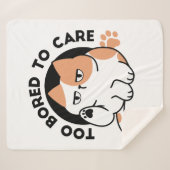 Too Bored to Care – Funny Grumpy Cat Quote シェルパブランケット (正面(横))
