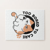 Too Bored to Care – Funny Grumpy Cat Quote ジグソーパズル (横)