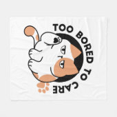 Too Bored to Care – Funny Grumpy Cat Quote フリースブランケット (正面(横))