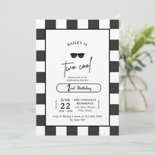 Too Cool 2nd Birthday Invitation 招待状 (スタンド正面)