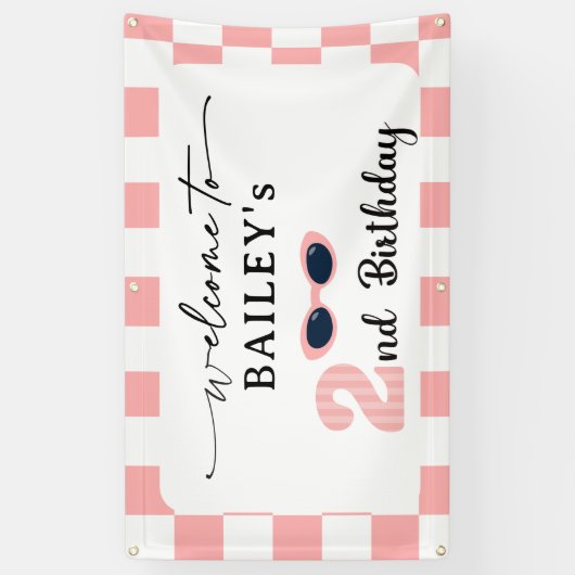 Too Cool 2nd Birthday Welcome Banner 横断幕 (縦)