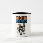 Too Cool For Fetch French Bulldog Sticker ツートーンマグカップ (中央)